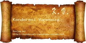 Kenderesi Vanessza névjegykártya